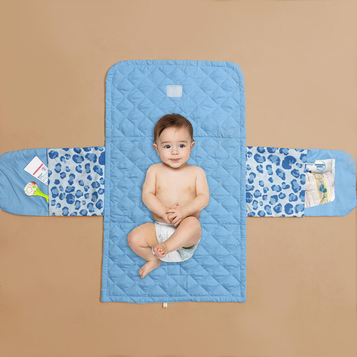 blue pebbles baby diaper changing sheet