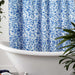 blue leopard waterproof shower curtain