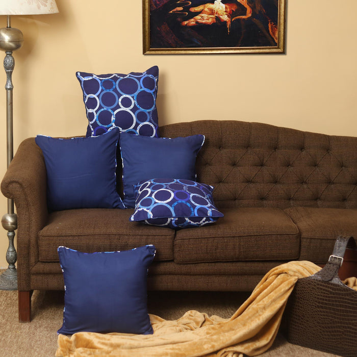 blue rings cushion cover set bundle of 5