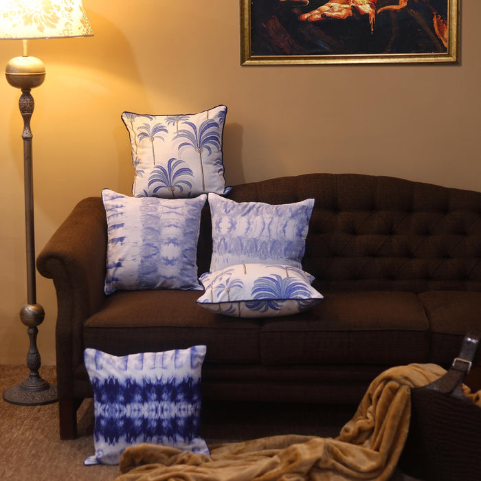 blue tie dye cushion cover set bundle of 5