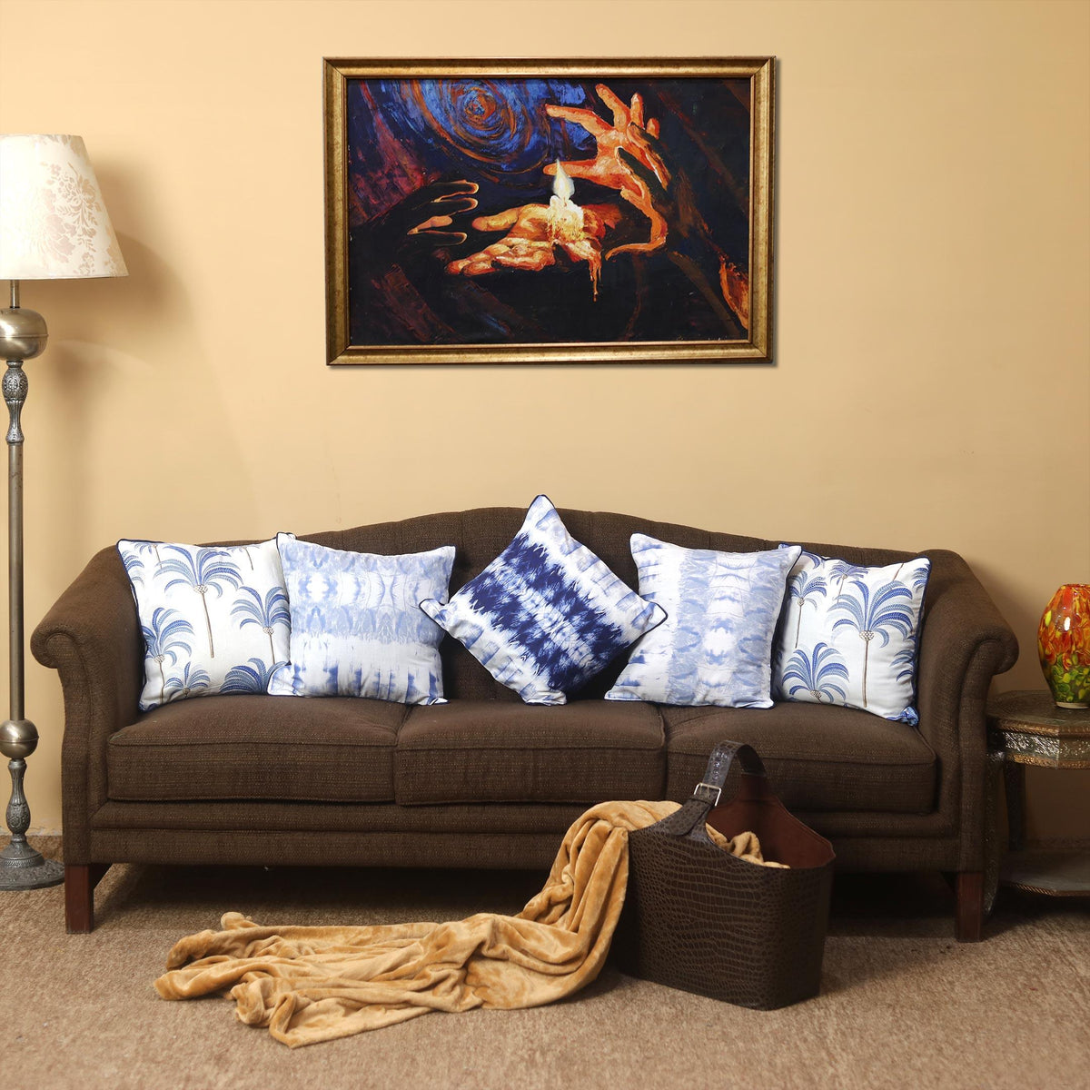 Blue Tie Dye Cushion Cover Set (Bundle of 5) — Cotton Passion