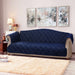 bed rock blue quilted sofa cover set