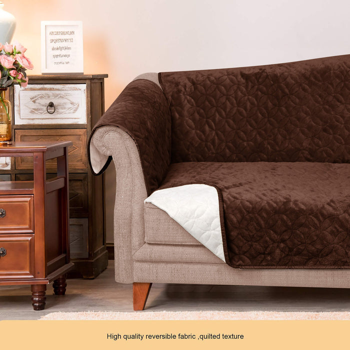 luxury fleece sofa cover brown