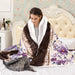 soft warm floral print embossed sherpa blankets