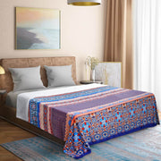 soft warm ethnic blue sherpa blanket