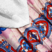 soft warm ethnic blue sherpa blanket