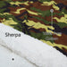 all seasons ultrasoft camouflage green printed sherpa blanket