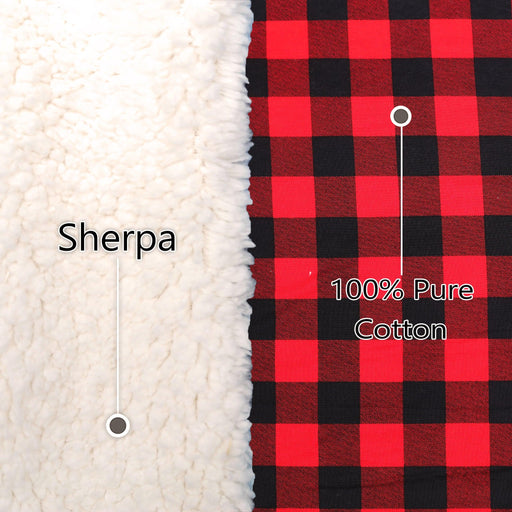 all seasons ultrasoft checked sherpa blanket red