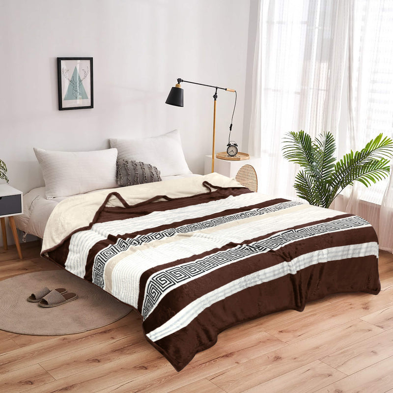 geo print embossed fleece blanket