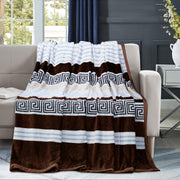 geo print embossed fleece blanket