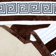 geo print embossed fleece blanket