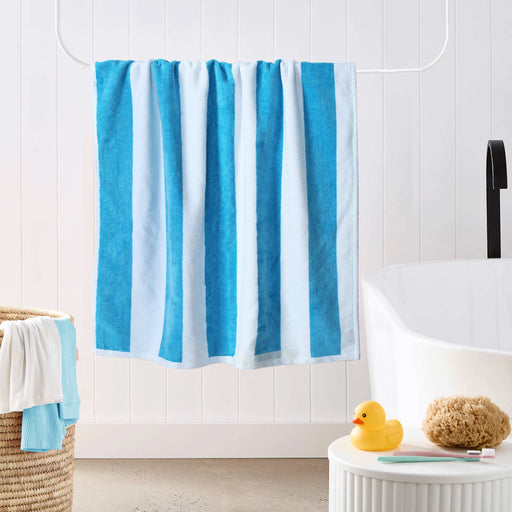 sky blue striped baby towels
