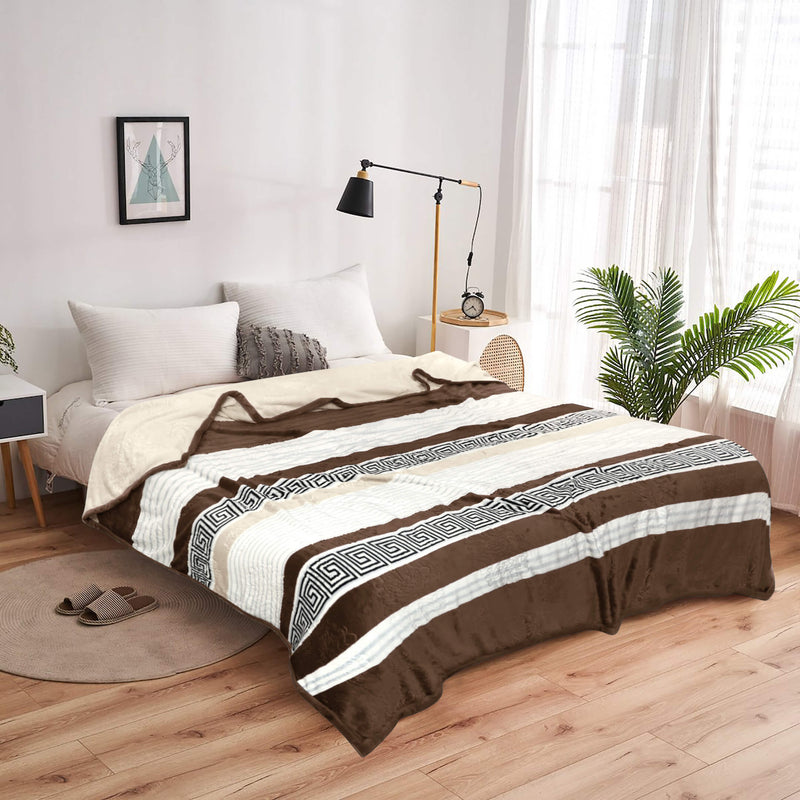 geo print embossed fleece blanket