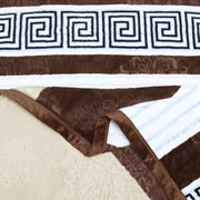 geo print embossed fleece blanket