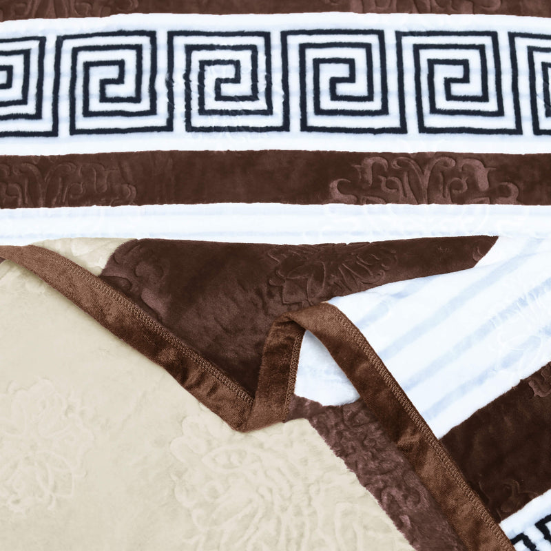 geo print embossed fleece blanket