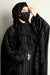 crushed pleats butterfly abaya