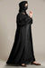 crushed pleats front layered abaya