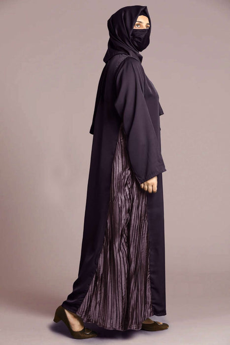crushed side seams pleated abaya