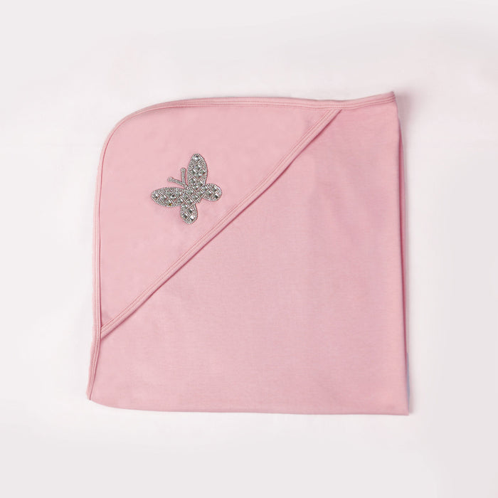 crystal butterfly wrapping sheet baby pink
