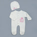 customized embroidered baby romper set pink