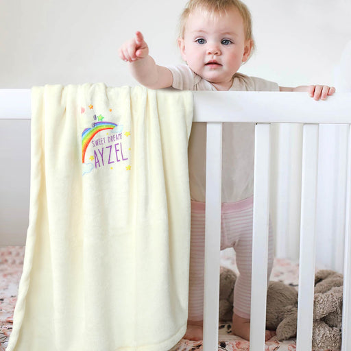 customized name printed baby fleece blanket