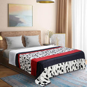 soft warm black red leaves sherpa blanket