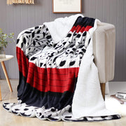 soft warm black red leaves sherpa blanket