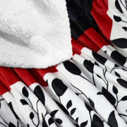 soft warm black red leaves sherpa blanket