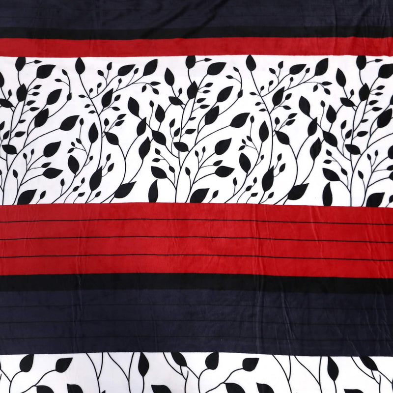 soft warm black red leaves sherpa blanket