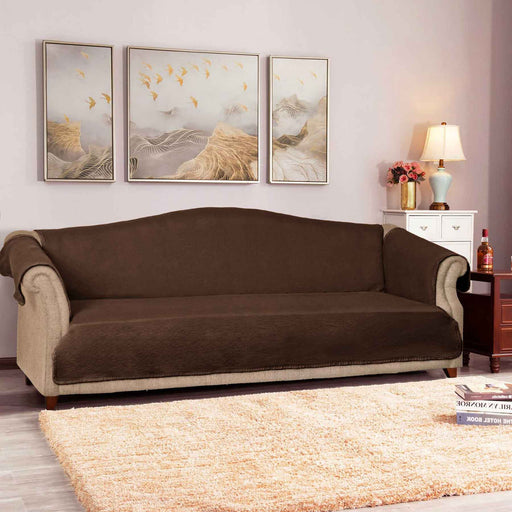 matelasse luxury textured sofa cover dark brown
