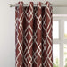 diagonal diamond maroon light filtering single curtain panel stitched
