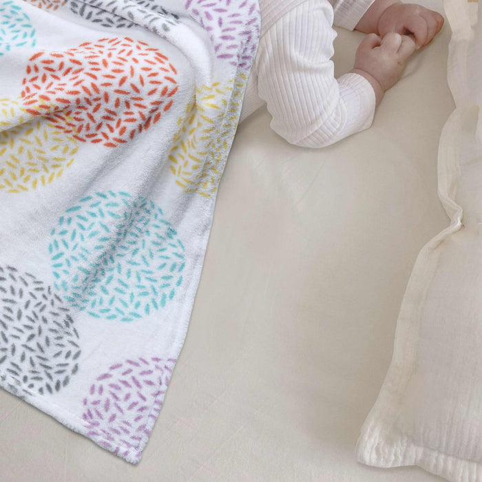 pastel leaves printed baby fleece blanket