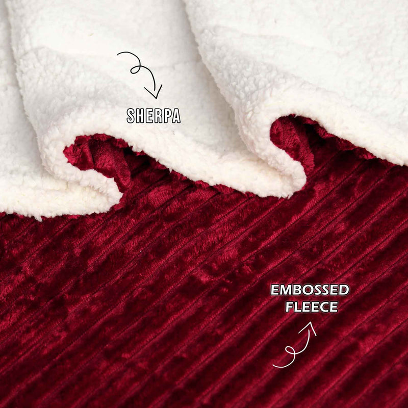all seasons lines embossed sherpa ac blanket