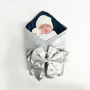 navy embossed fleece silk reversible wrapping sheet