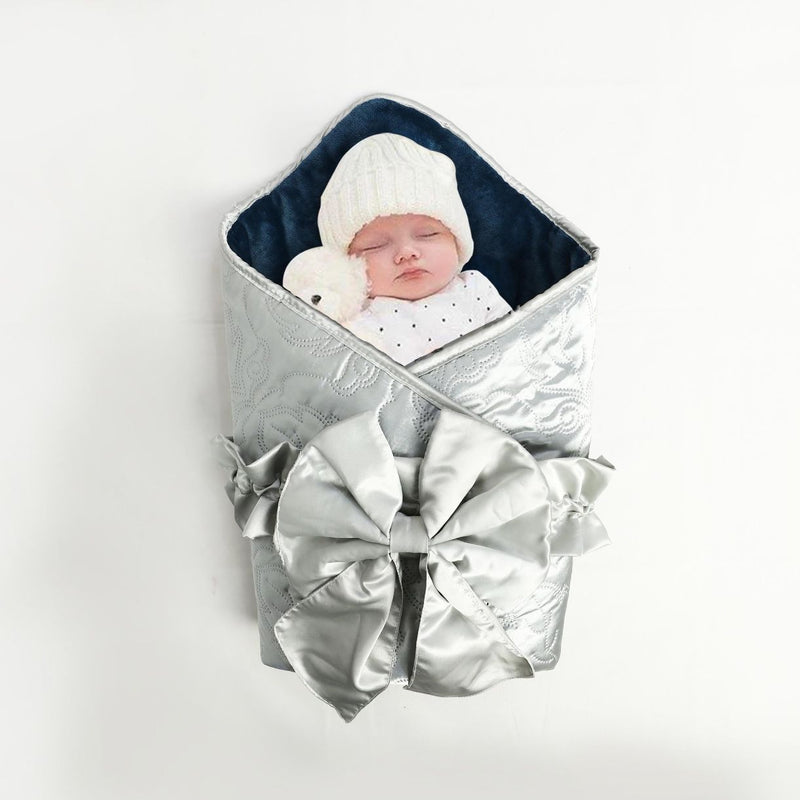 navy embossed fleece silk reversible wrapping sheet