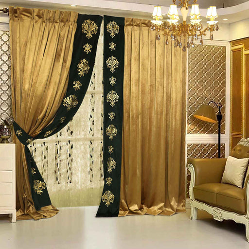 embroidered luxury lush velvet curtain panel