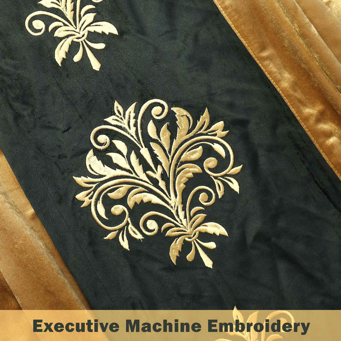 embroidered luxury lush velvet curtain panel