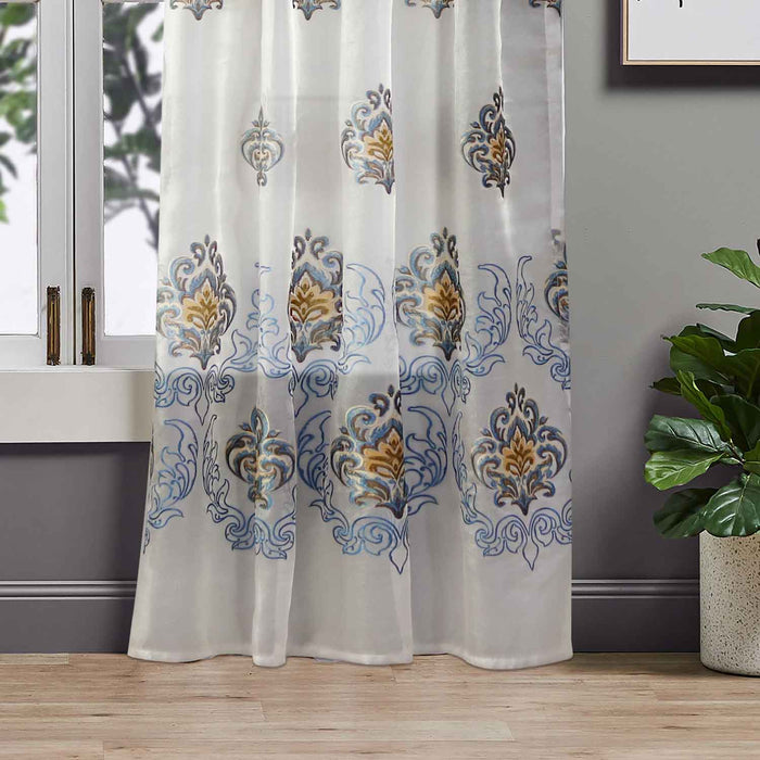 embroidered organza curtain