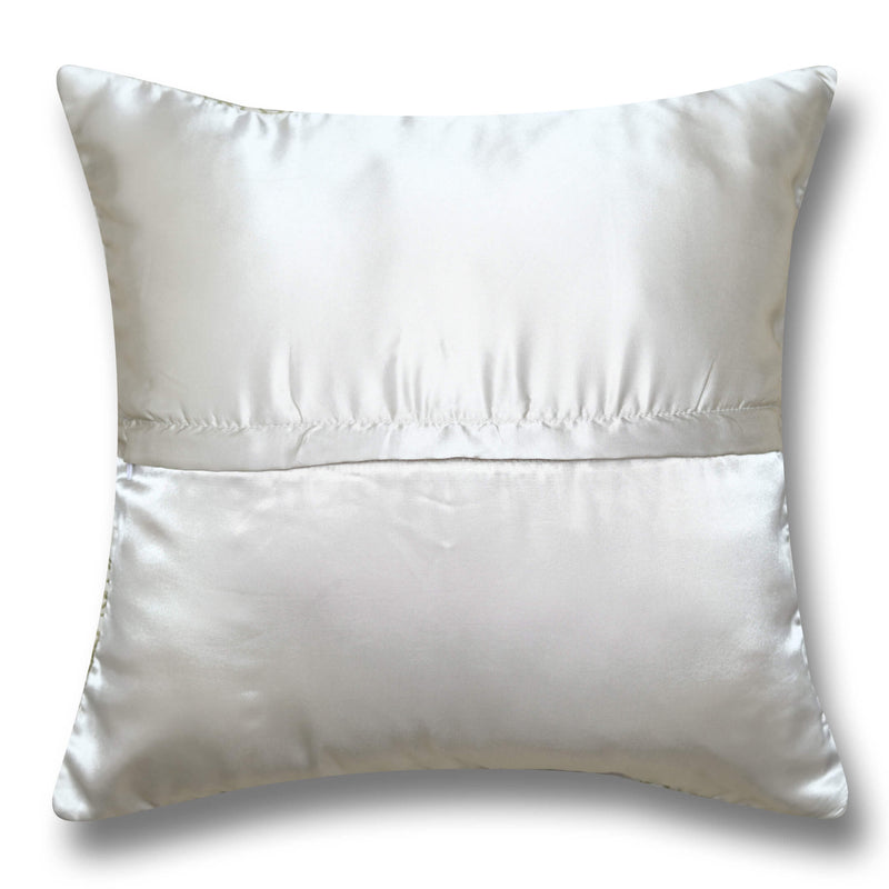 flowers mint embroidered cushion cover