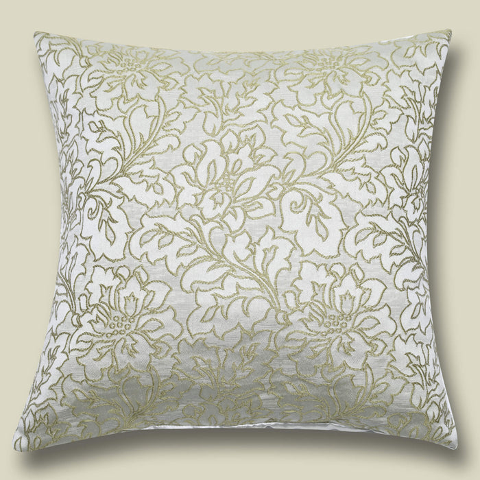 flowers mint embroidered cushion cover