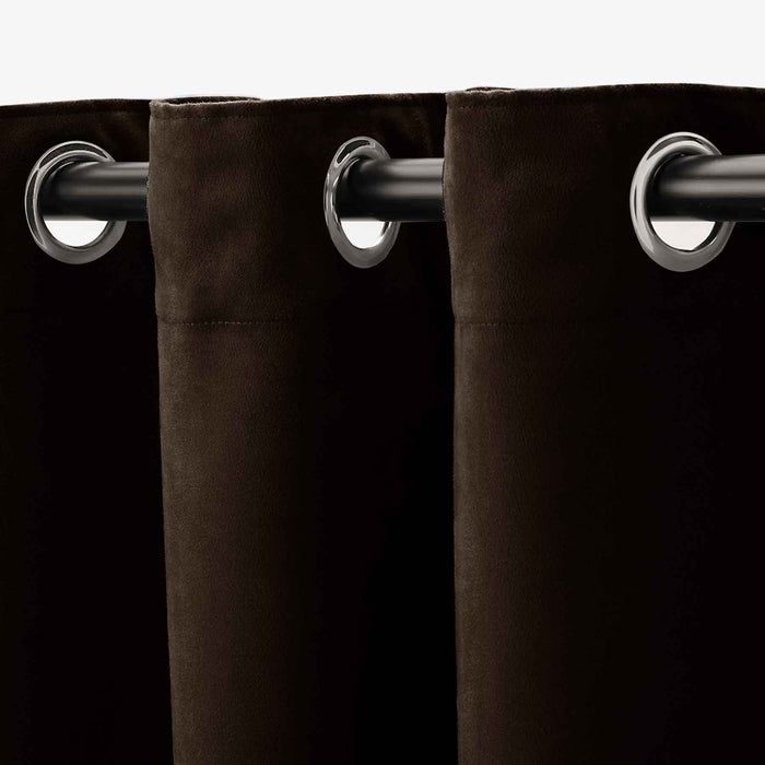 ultrasoft fine grommet top velvet curtain panels espresso