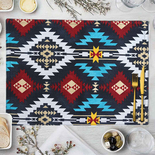multi tribal silver style placemats