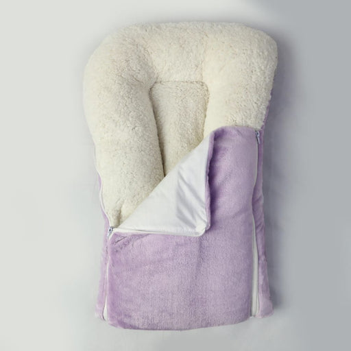 fleece sherpa sleeping carry nest lilac