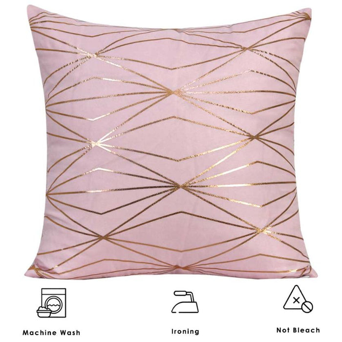 foil printed geometric cushion cover