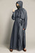front cut crushed pleated abaya