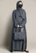 front cut crushed pleated abaya