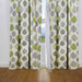 green leaves light filtering single curtain panel stitched