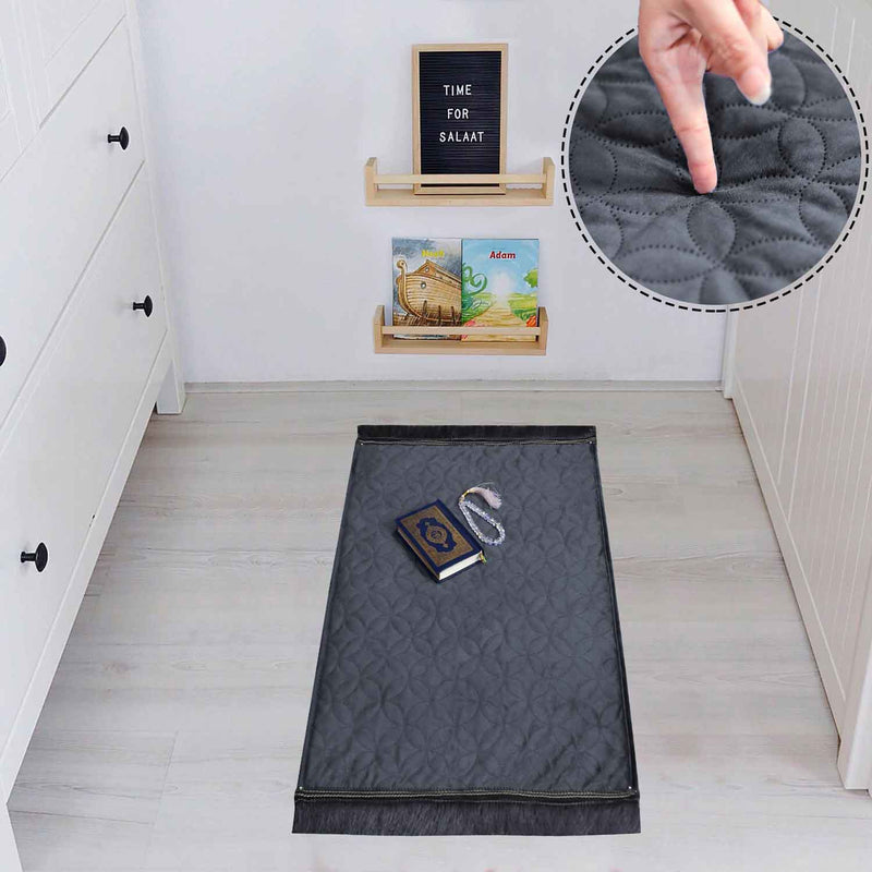 luxury velvet embossed kids prayer mat