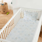 grey snowflakes bedsheet sheet pillow