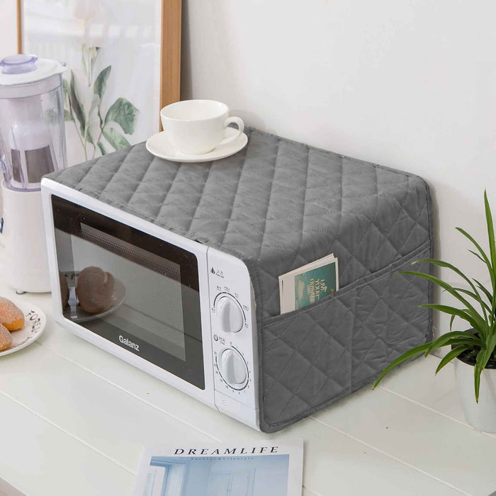 waterproof quilted microwave oven cover grey